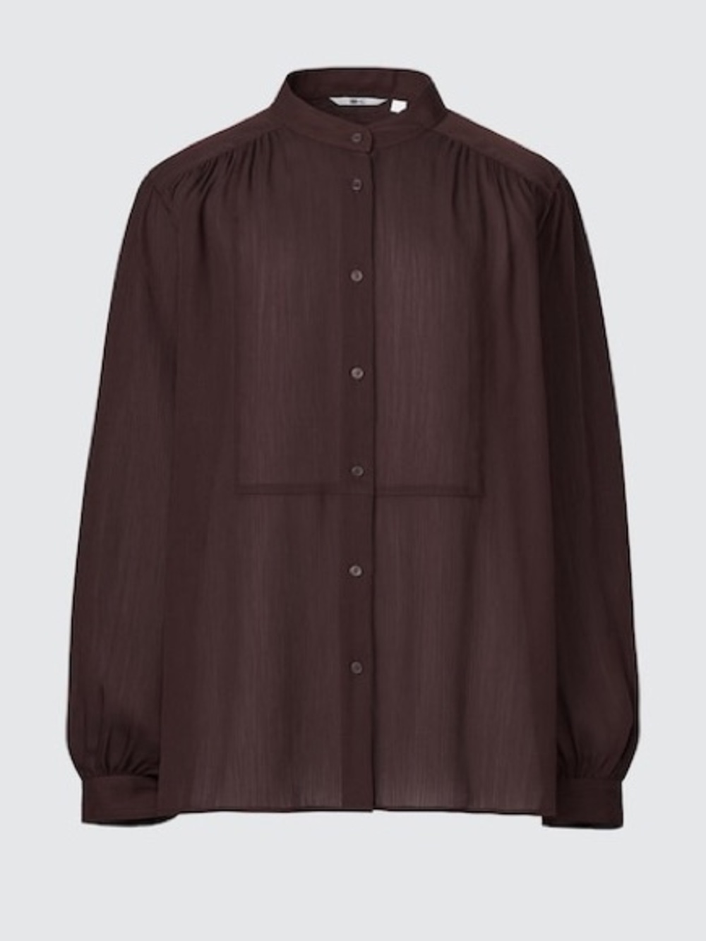 Uniqlo : C volume long-sleeve blouse, dark brown